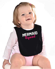 Mermaid Squad Infant Baby Bib-Direct To Garment Print-Brisco Baby