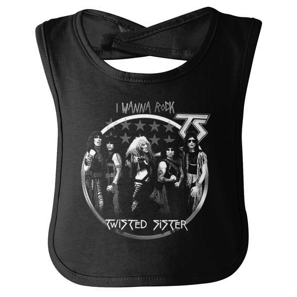 Twisted Sister Photo Infant Baby Bib-Direct To Garment Print-Brisco Baby
