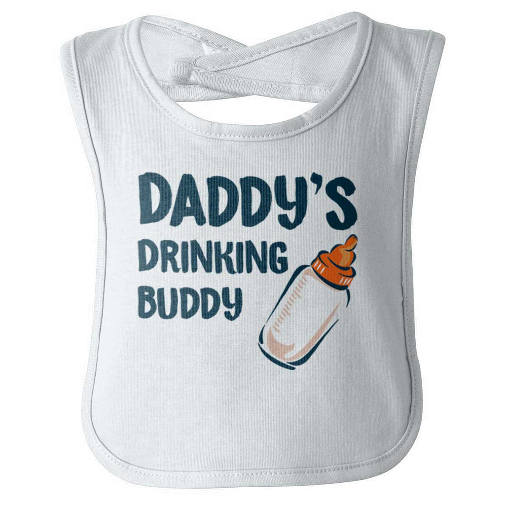 Daddy's Drinking Buddy Infant Baby Bib-Direct To Garment Print-Brisco Baby