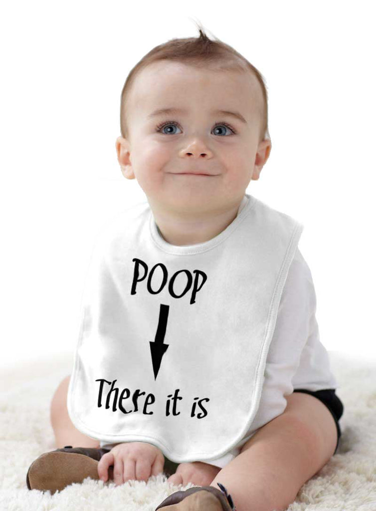 Poop There It Is Infant Baby Bib-Direct To Garment Print-Brisco Baby