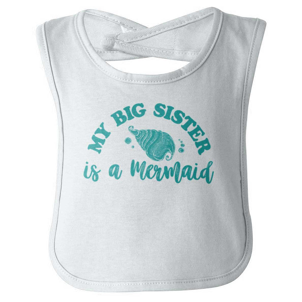 Big Sister Is A Mermaid Infant Baby Bib-Direct To Garment Print-Brisco Baby