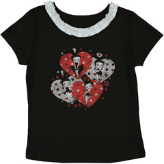 Betty Love Toddler Ruffled Trim T-Shirt-Direct To Garment Print-Brisco Baby