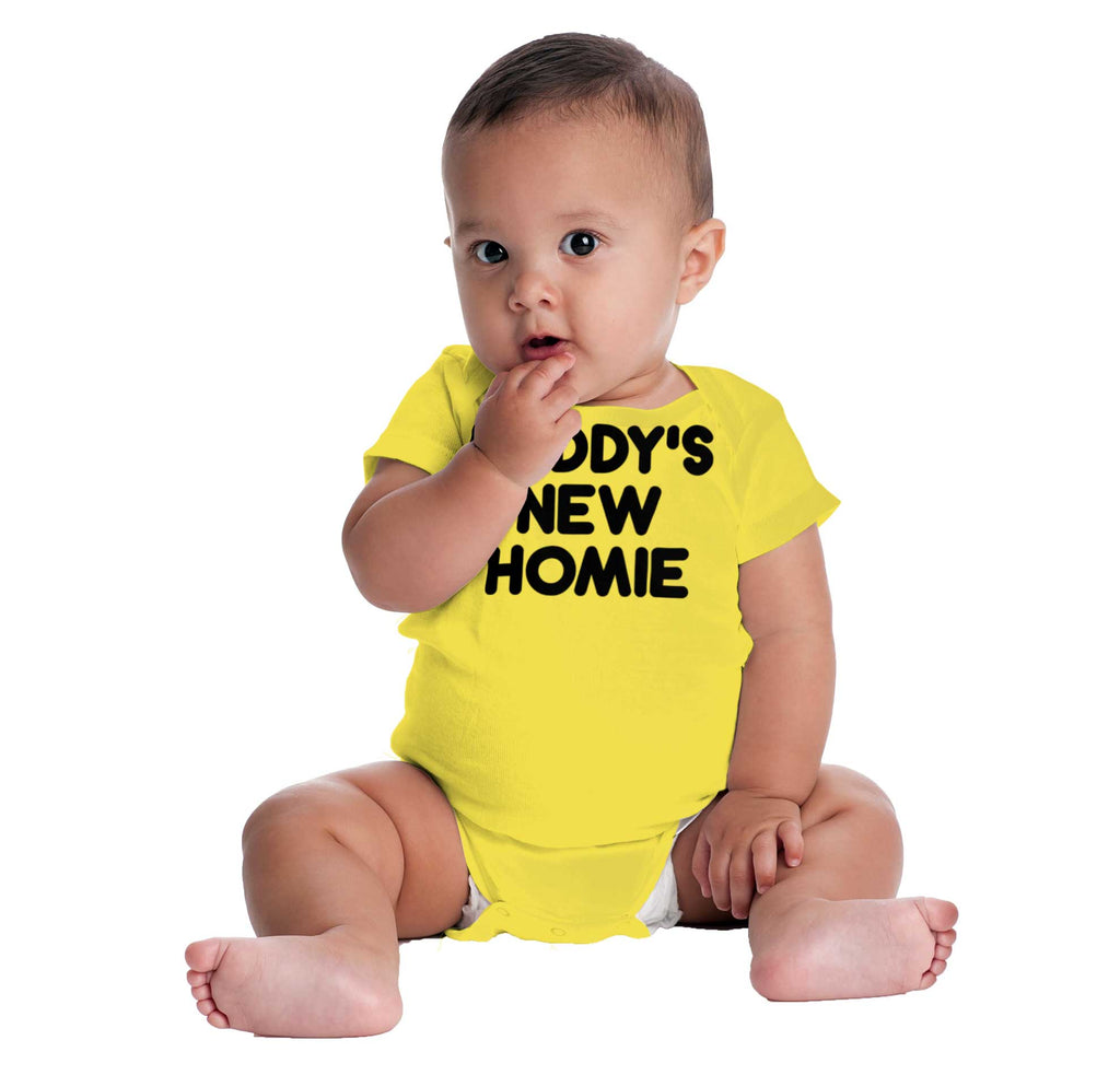 Daddy's New Homie Romper Bodysuit-Direct To Garment Print-Brisco Baby