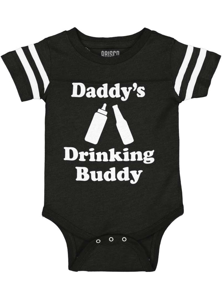 Drinking Buddy Football Romper Bodysuit-Direct To Garment Print-Brisco Baby