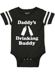 Drinking Buddy Football Romper Bodysuit-Direct To Garment Print-Brisco Baby