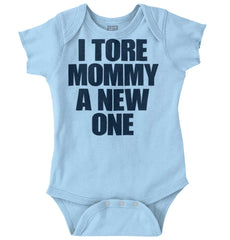 Tore Mommy A New One Romper Bodysuit-Direct To Garment Print-Brisco Baby