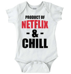 Netflix & Chill Romper Bodysuit-Direct To Garment Print-Brisco Baby