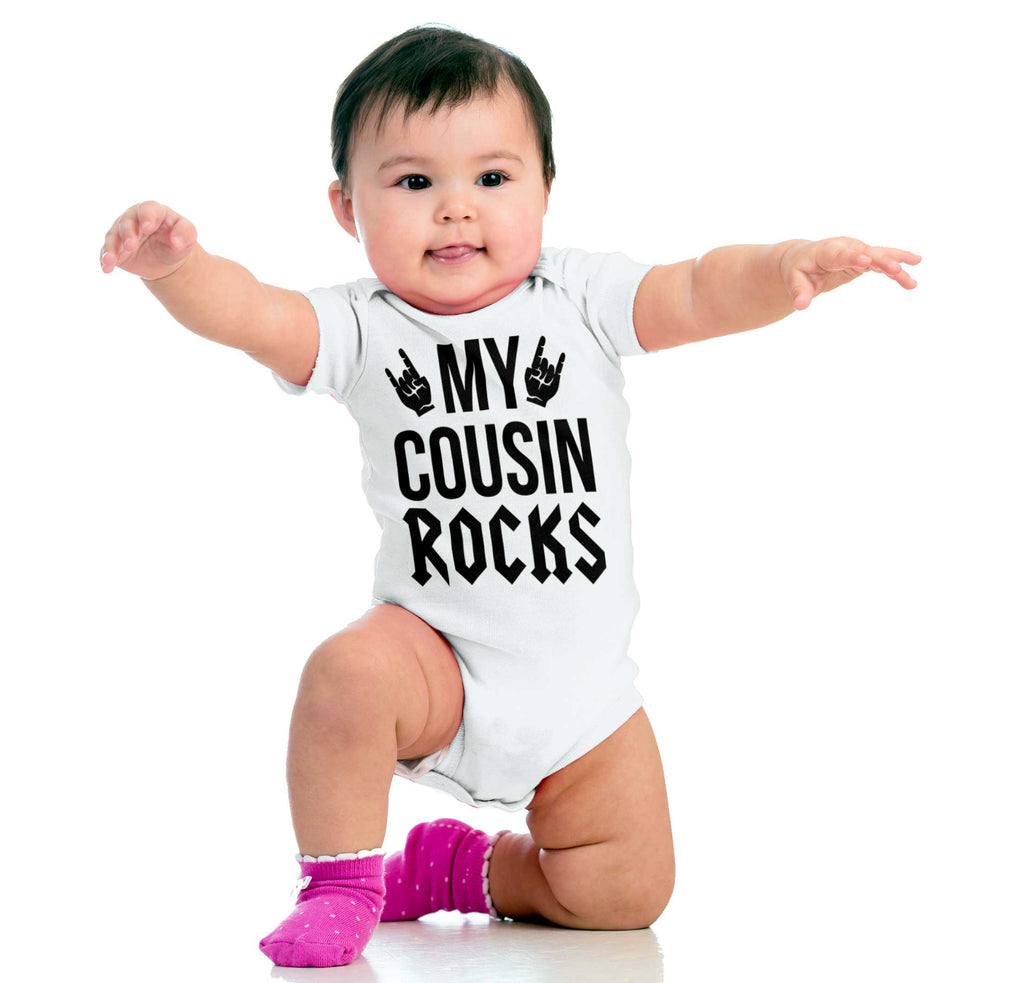 My Cousin Rocks Romper Bodysuit-Direct To Garment Print-Brisco Baby
