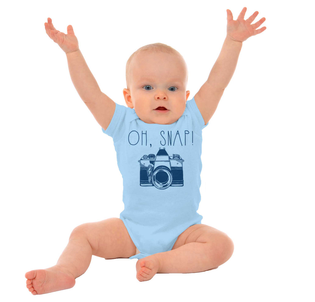 Oh Snap Camera Romper Bodysuit-Direct To Garment Print-Brisco Baby
