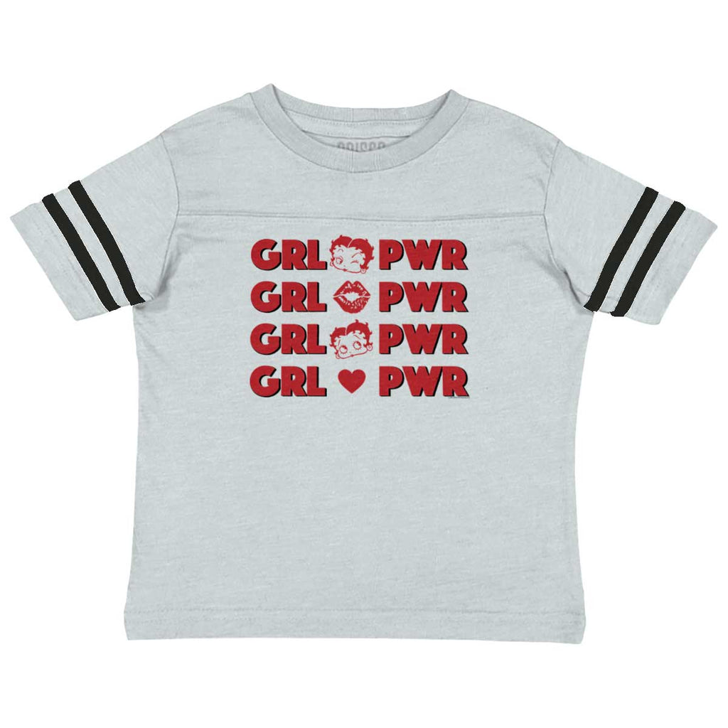Girl Power Toddler Football Jersey Tee-Direct To Garment Print-Brisco Baby