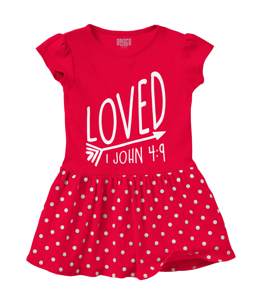 Loved Baby Polka Dot Skirt Dress-Direct To Garment Print-Brisco Baby