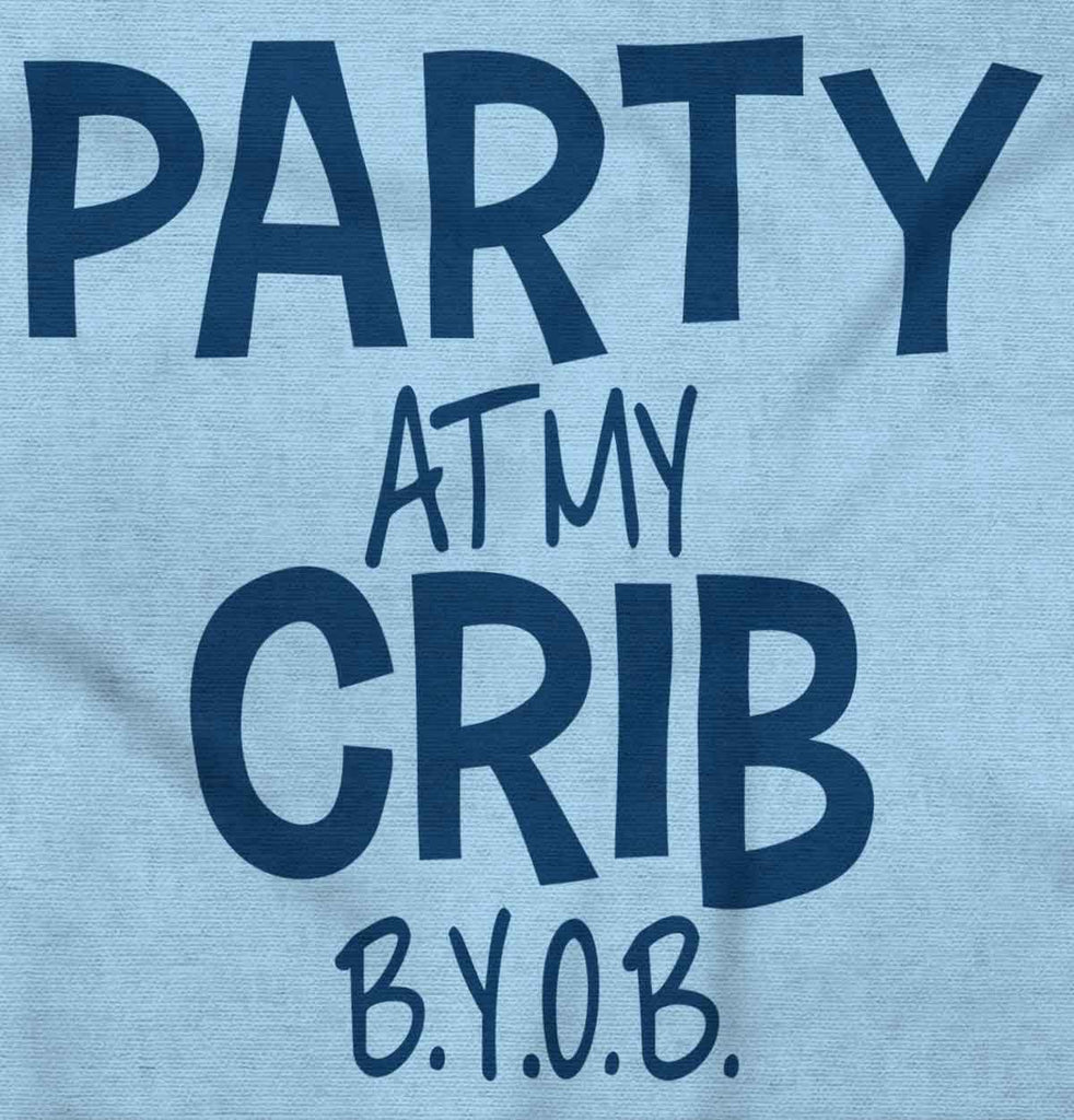 Party At My Crib Infant Baby Bib-Direct To Garment Print-Brisco Baby