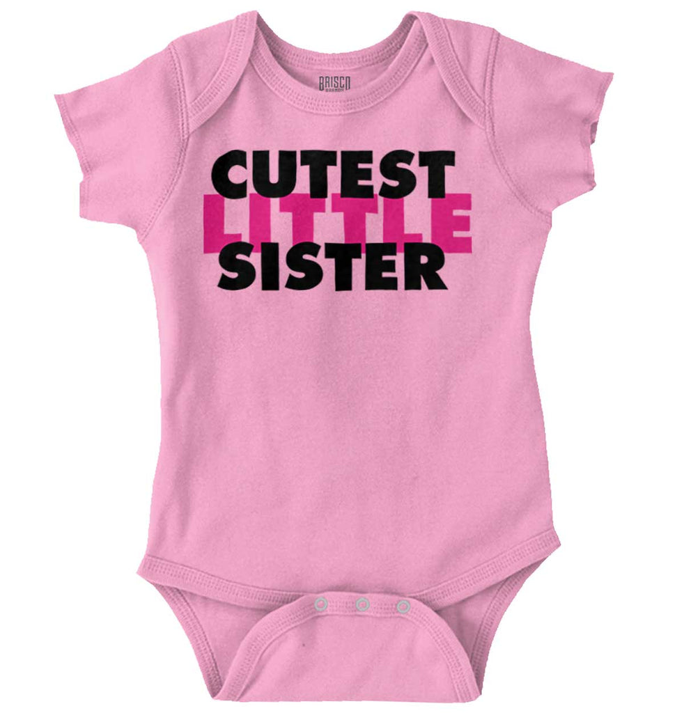 Cutest Little Sister Romper Bodysuit-Direct To Garment Print-Brisco Baby