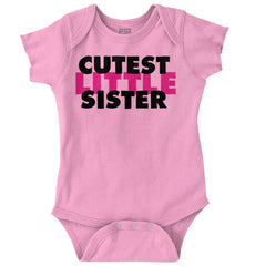 Cutest Little Sister Romper Bodysuit-Direct To Garment Print-Brisco Baby