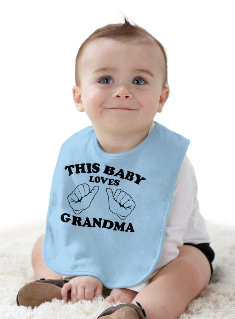 Baby Loves Grandma Infant Baby Bib-Direct To Garment Print-Brisco Baby