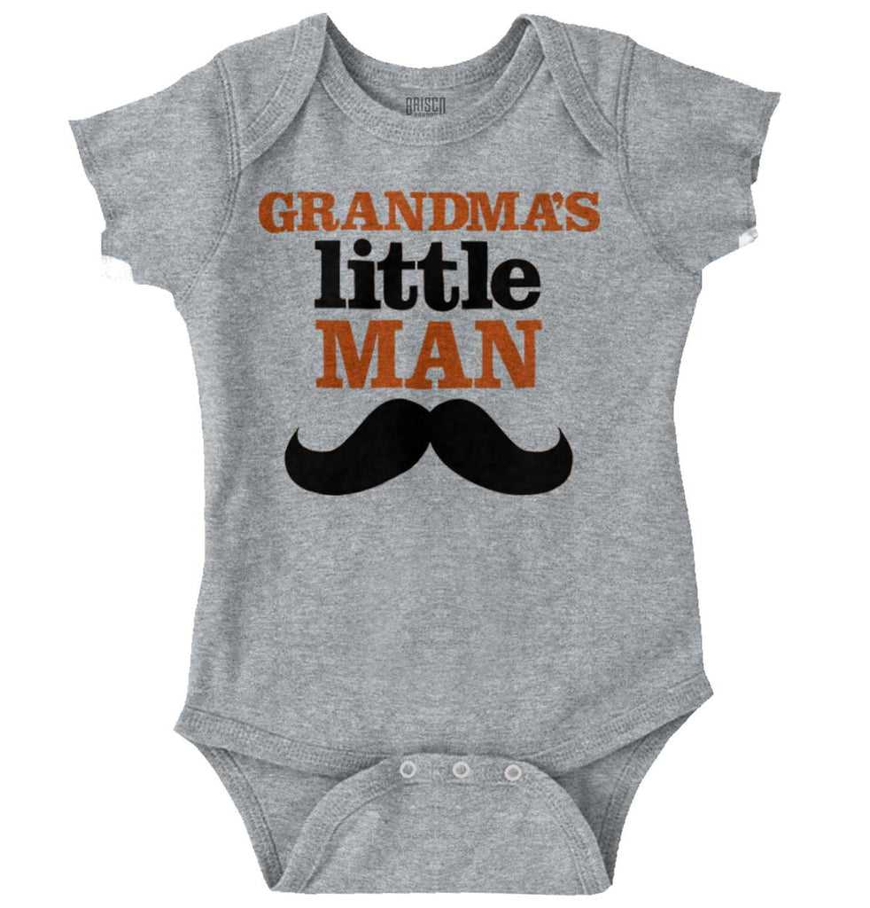 Grandmas Little Man Romper Bodysuit-Direct To Garment Print-Brisco Baby