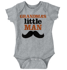Grandmas Little Man Romper Bodysuit-Direct To Garment Print-Brisco Baby