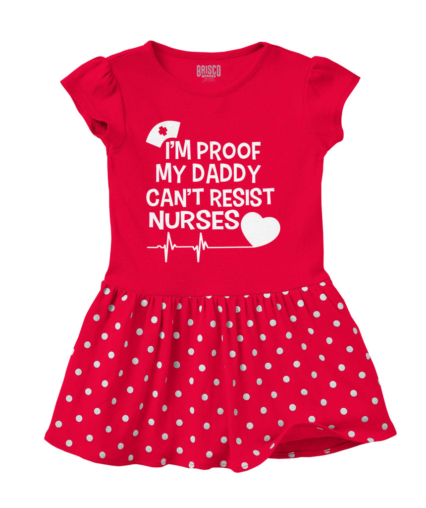 Can't Resist Nurses Baby Polka Dot Skirt Dress-Direct To Garment Print-Brisco Baby