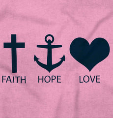 Faith Anchor Love Infant Toddler T Shirt-Direct To Garment Print-Brisco Baby