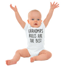 Grandma's Rules Are The Best Romper Bodysuit-Direct To Garment Print-Brisco Baby