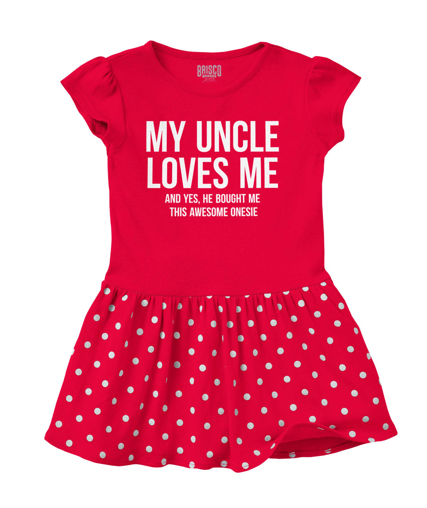 Uncle Loves Me Bough Baby Polka Dot Skirt Dress-Direct To Garment Print-Brisco Baby