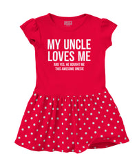 Uncle Loves Me Bough Baby Polka Dot Skirt Dress-Direct To Garment Print-Brisco Baby
