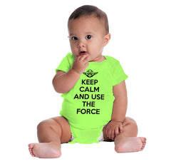 Keep Calm Use Force Romper Bodysuit-Direct To Garment Print-Brisco Baby