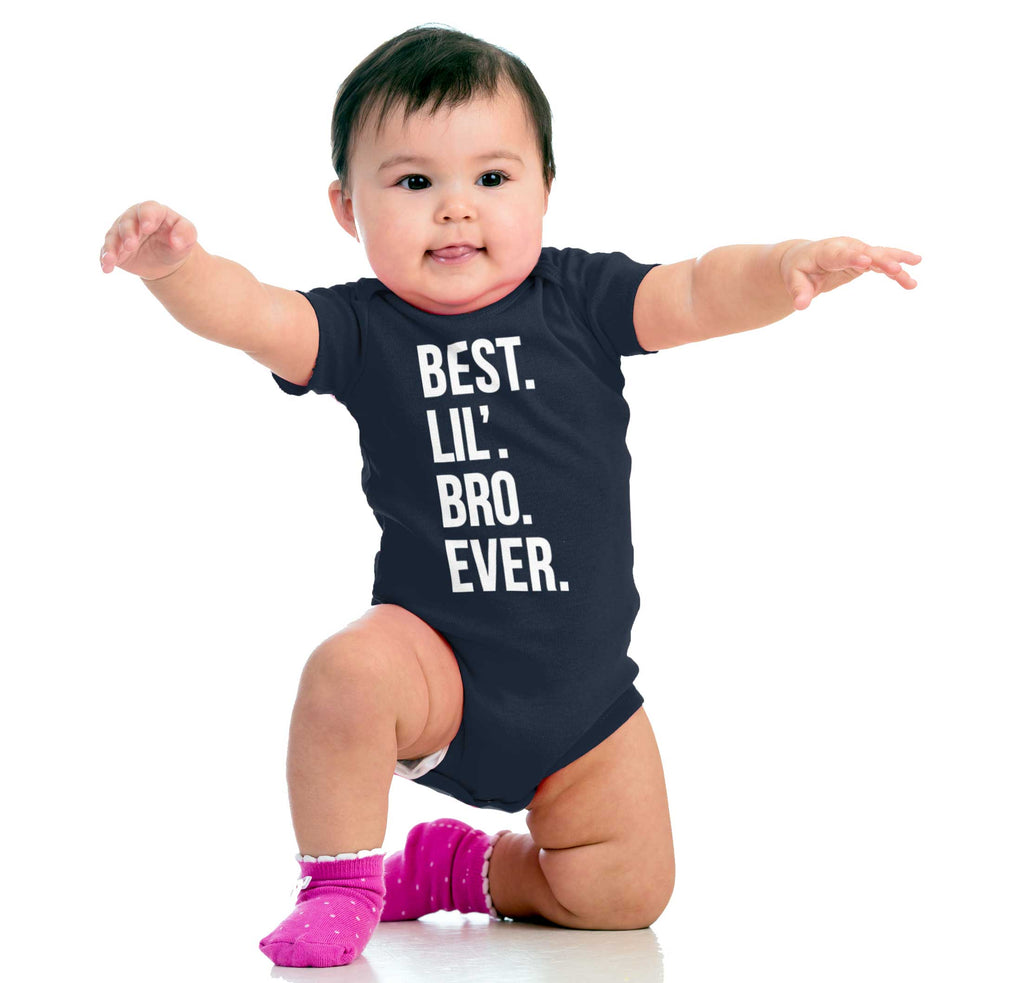 Best Lil' Bro Ever Romper Bodysuit-Direct To Garment Print-Brisco Baby