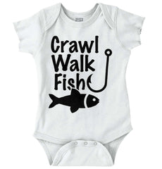 Crawl Walk Fish Romper Bodysuit-Direct To Garment Print-Brisco Baby