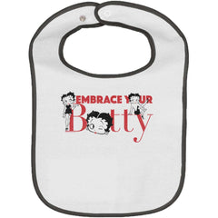 Embrace Betty Trimmed White Snap Bib-Direct To Garment Print-Brisco Baby