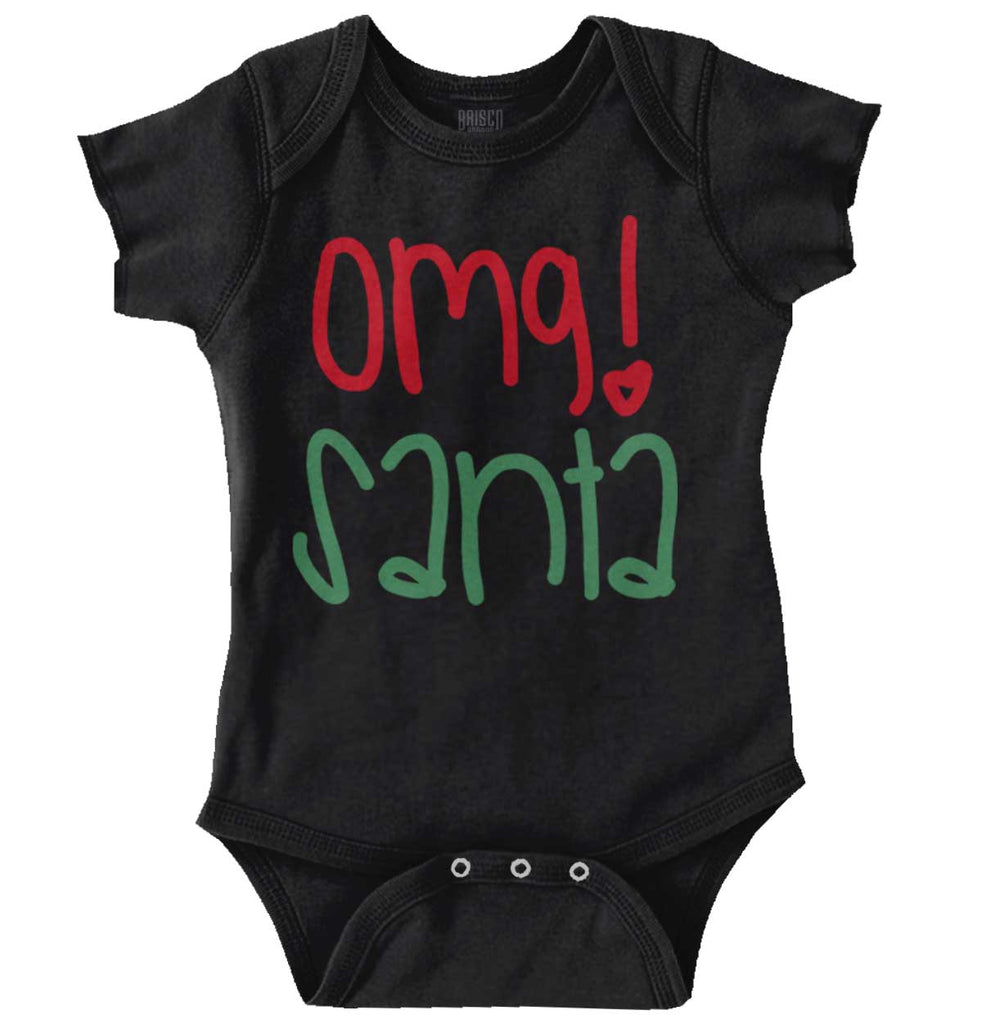 OMG Santa Romper Bodysuit-Direct To Garment Print-Brisco Baby