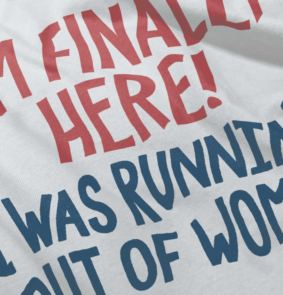 Running Out of Womb Infant Toddler T Shirt-Direct To Garment Print-Brisco Baby