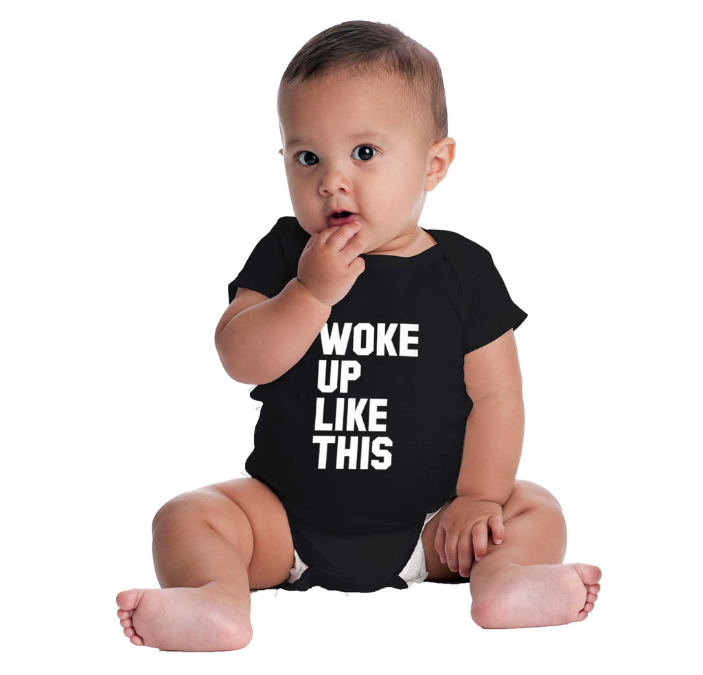 I Woke Up Like This Romper Bodysuit-Direct To Garment Print-Brisco Baby