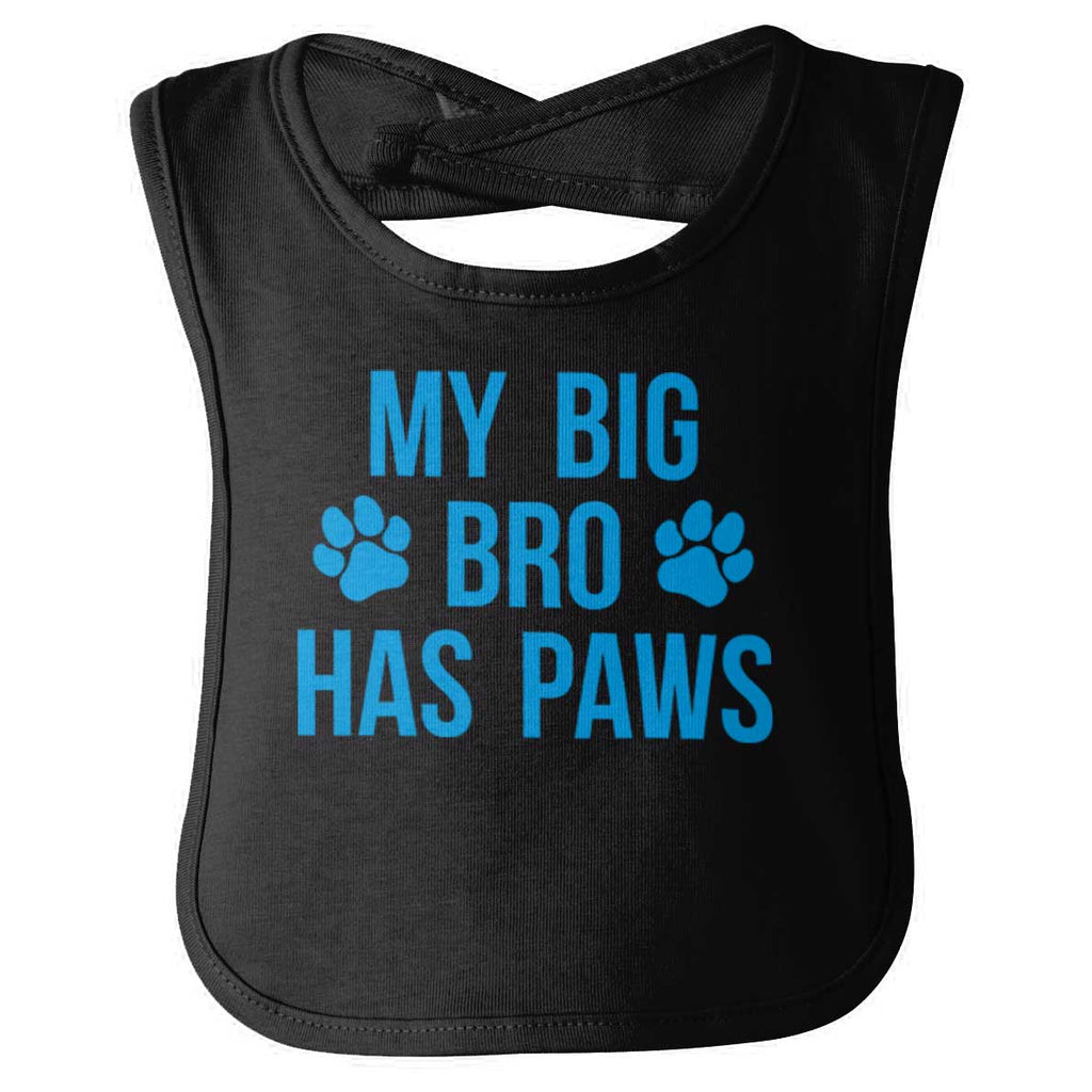 My Big Bro Has Paws Infant Baby Bib-Direct To Garment Print-Brisco Baby