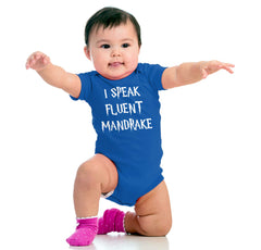 Speak Fluent Mandrake Romper Bodysuit-Direct To Garment Print-Brisco Baby
