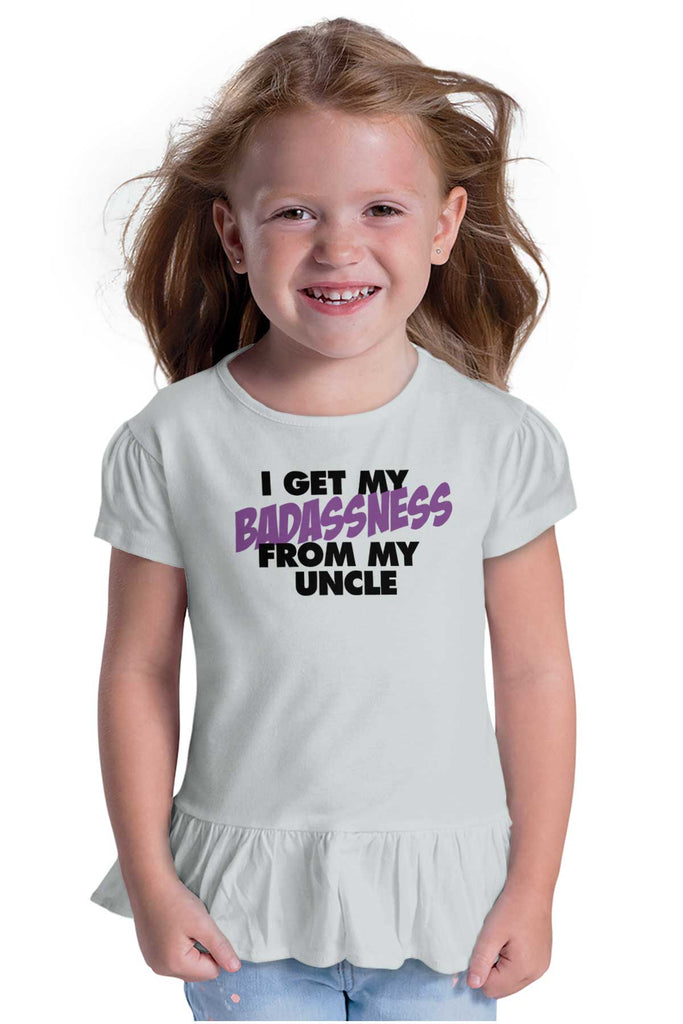 Badass Uncle Toddler Ruffle Bottom Tee-Direct To Garment Print-Brisco Baby