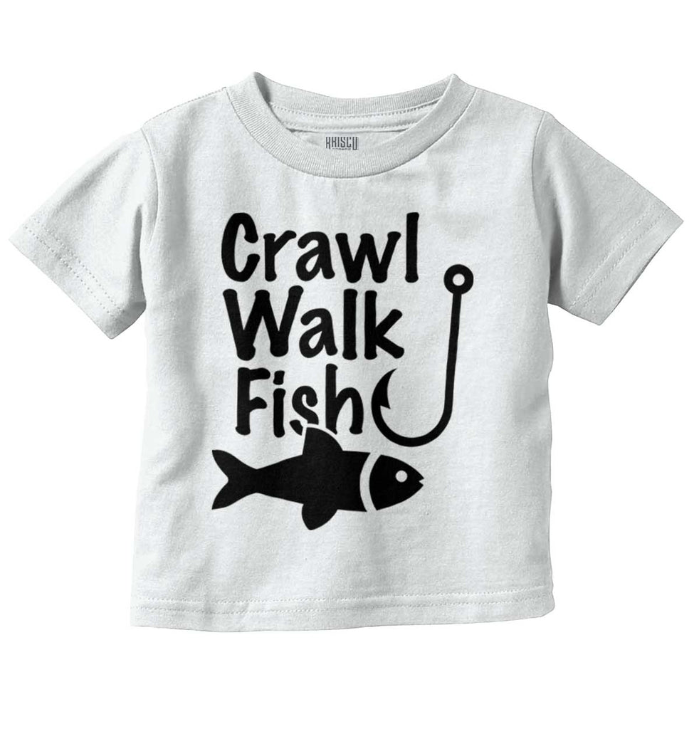 Crawl Walk Fish Infant Toddler T Shirt-Direct To Garment Print-Brisco Baby
