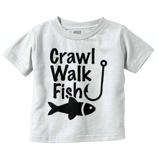 Crawl Walk Fish Infant Toddler T Shirt-Direct To Garment Print-Brisco Baby