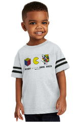 Pac-Man Ready Rubik's Toddler Football Jersey Tee-Direct To Garment Print-Brisco Baby