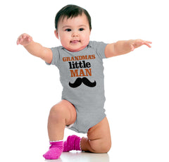 Grandmas Little Man Romper Bodysuit-Direct To Garment Print-Brisco Baby