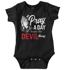 Pray A Day Romper Bodysuit-Direct To Garment Print-Brisco Baby