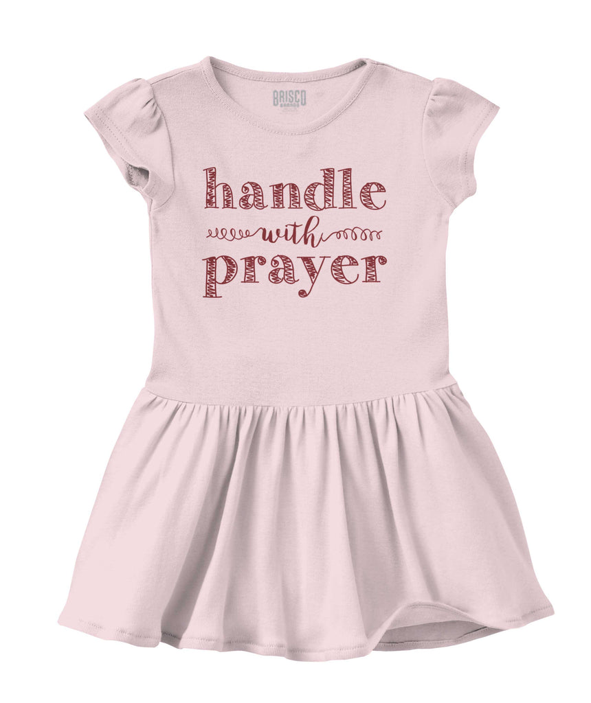 Handle With Prayer Solid Baby Infant Dress-Direct To Garment Print-Brisco Baby