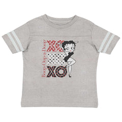 XO Boop Toddler Football Jersey Tee-Direct To Garment Print-Brisco Baby
