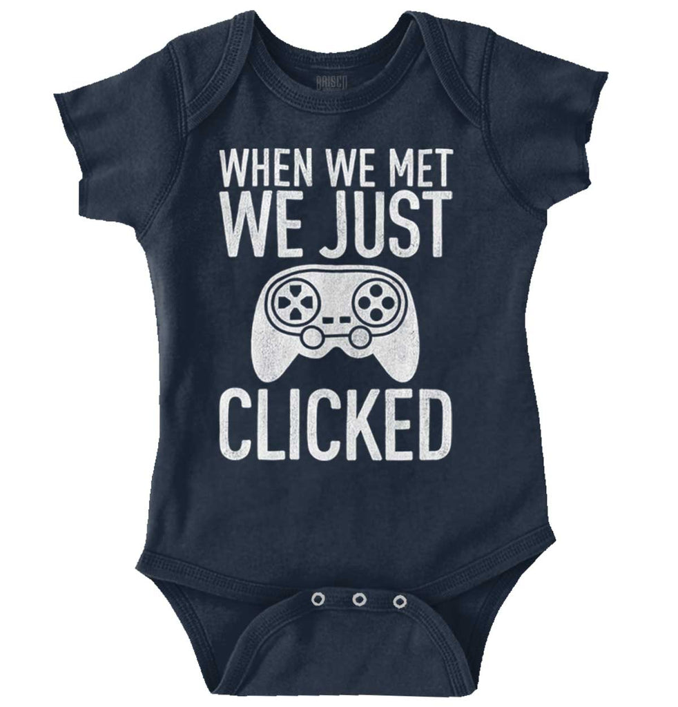 We Just Clicked Video Game Nerd Romper Bodysuit-Direct To Garment Print-Brisco Baby