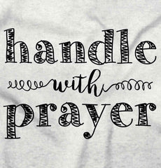 Handle With Prayer Toddler Ruffled Trim T-Shirt-Direct To Garment Print-Brisco Baby