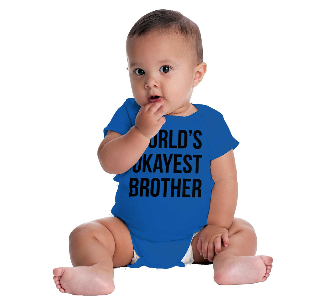 World's Okayest Brother Romper Bodysuit-Direct To Garment Print-Brisco Baby