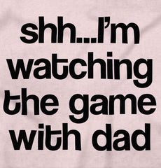 Watching the Game Toddler Ruffled Trim T-Shirt-Direct To Garment Print-Brisco Baby