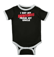 Badass Uncle Ringer Romper Bodysuit-Direct To Garment Print-Brisco Baby