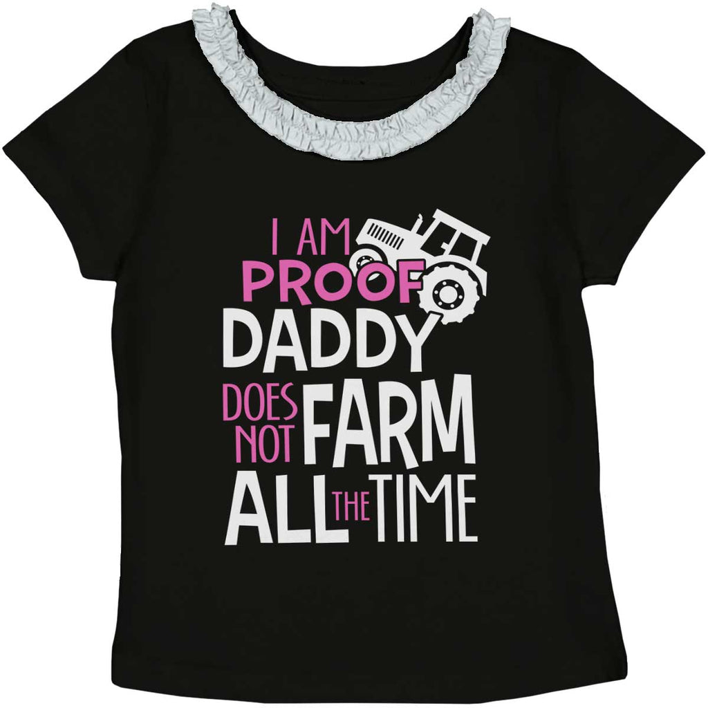 Farm All The Time Toddler Ruffled Trim T-Shirt-Direct To Garment Print-Brisco Baby