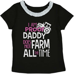 Farm All The Time Toddler Ruffled Trim T-Shirt-Direct To Garment Print-Brisco Baby